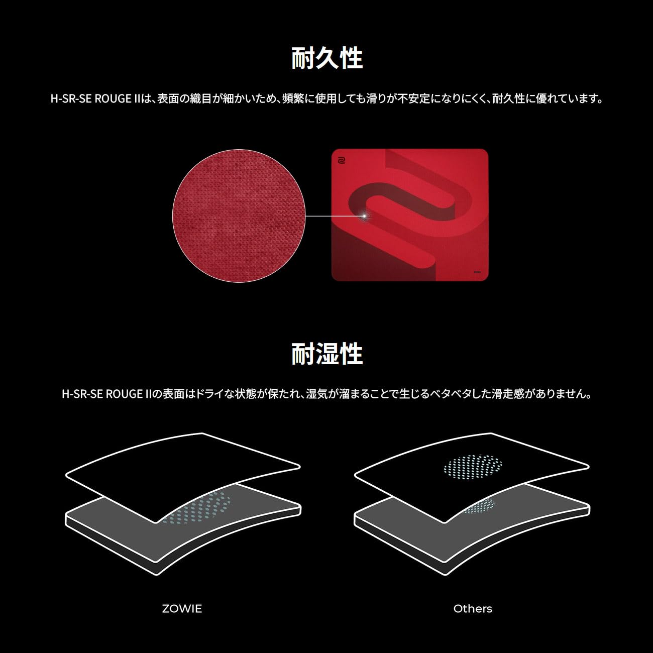 Amazon.co.jp: BenQ ZOWIE ゲーミングマウスパッド H-SR-SE ROUGE II